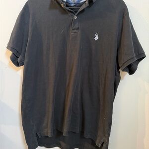 U.S. Polo Assn. Black Short-Sleeve Polo with Embroidered Chest Logo